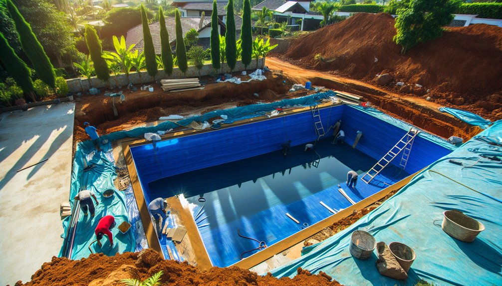 fiberglass pool building process