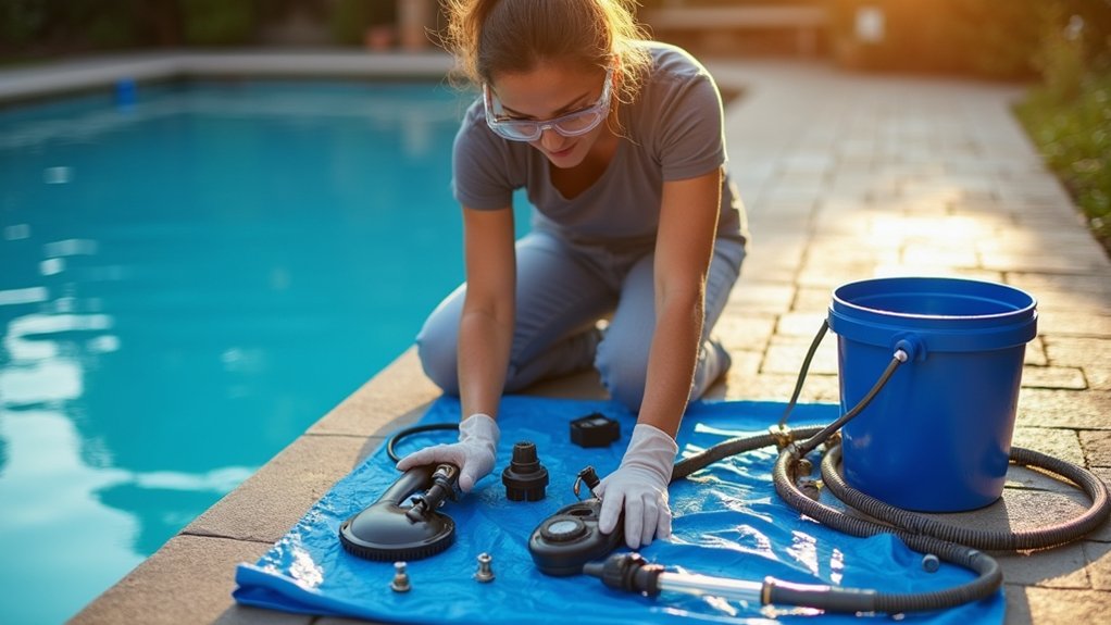 secure workspace safety first cleaning pool filter