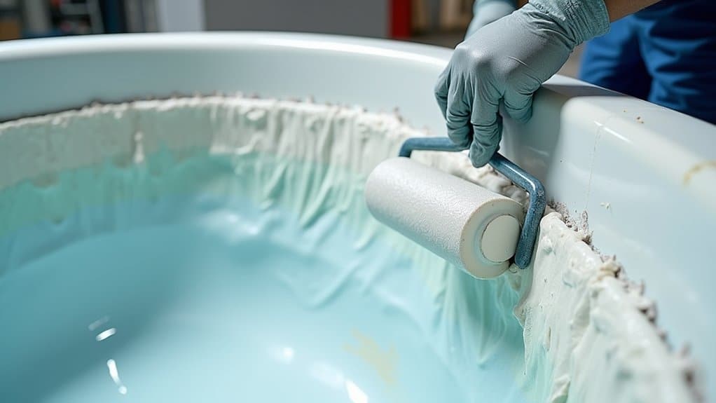 thorough hand layered fiberglass pool construction