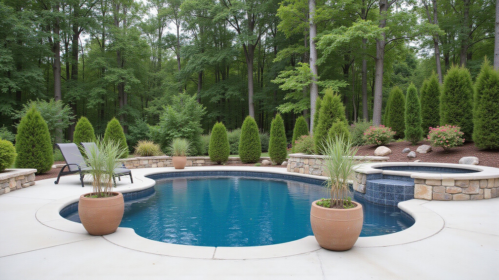 fiberglass pool landscaping plants