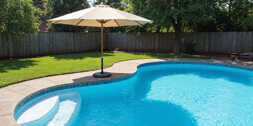 fiberglass pool sun shelf