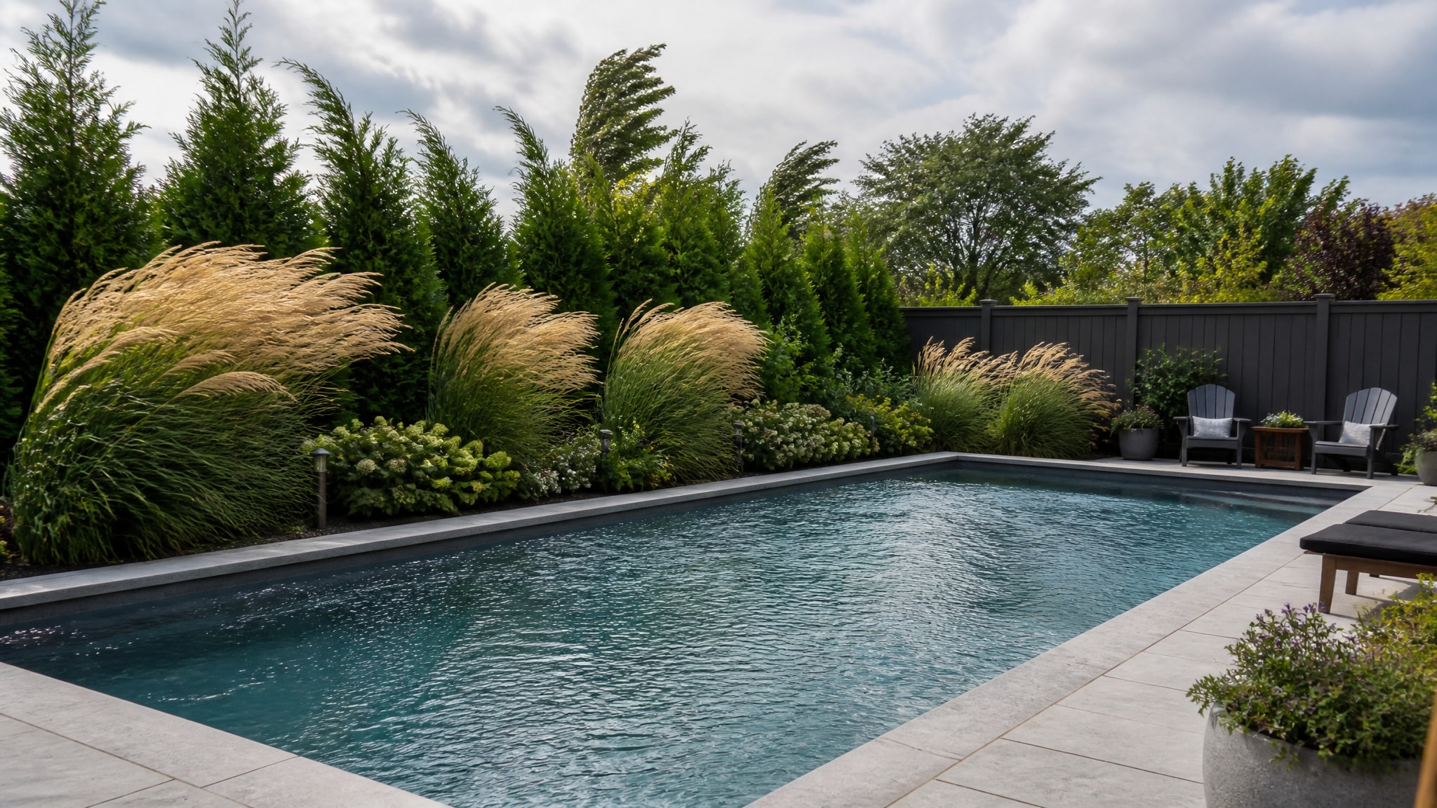 natural windbreak pool barriers