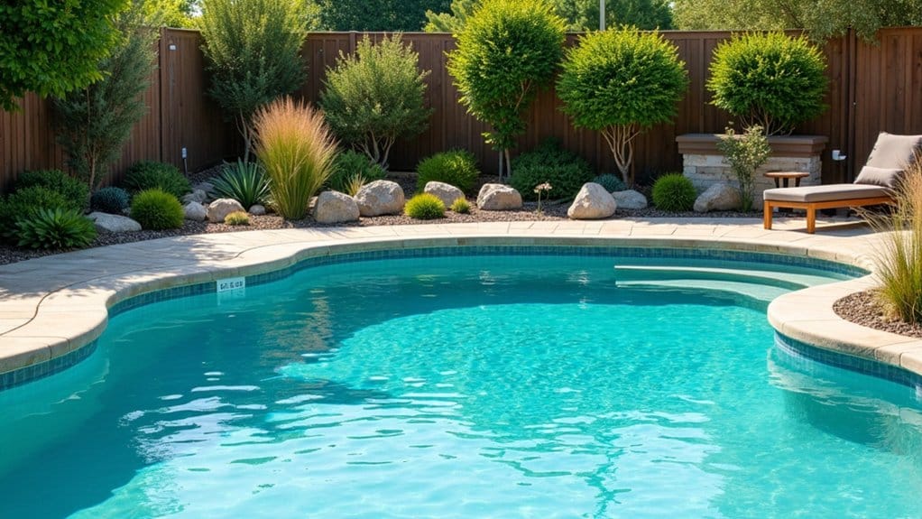 low debris evergreen pool plants