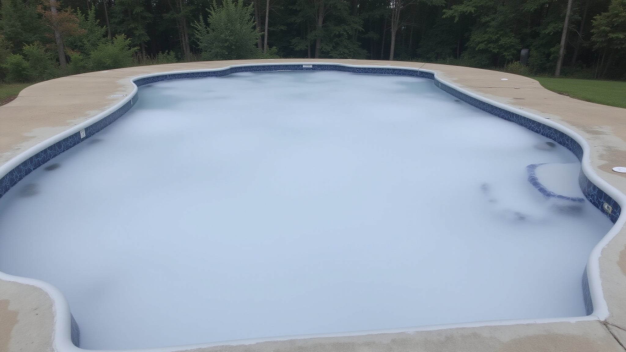 cloudy murky fiberglass pool water