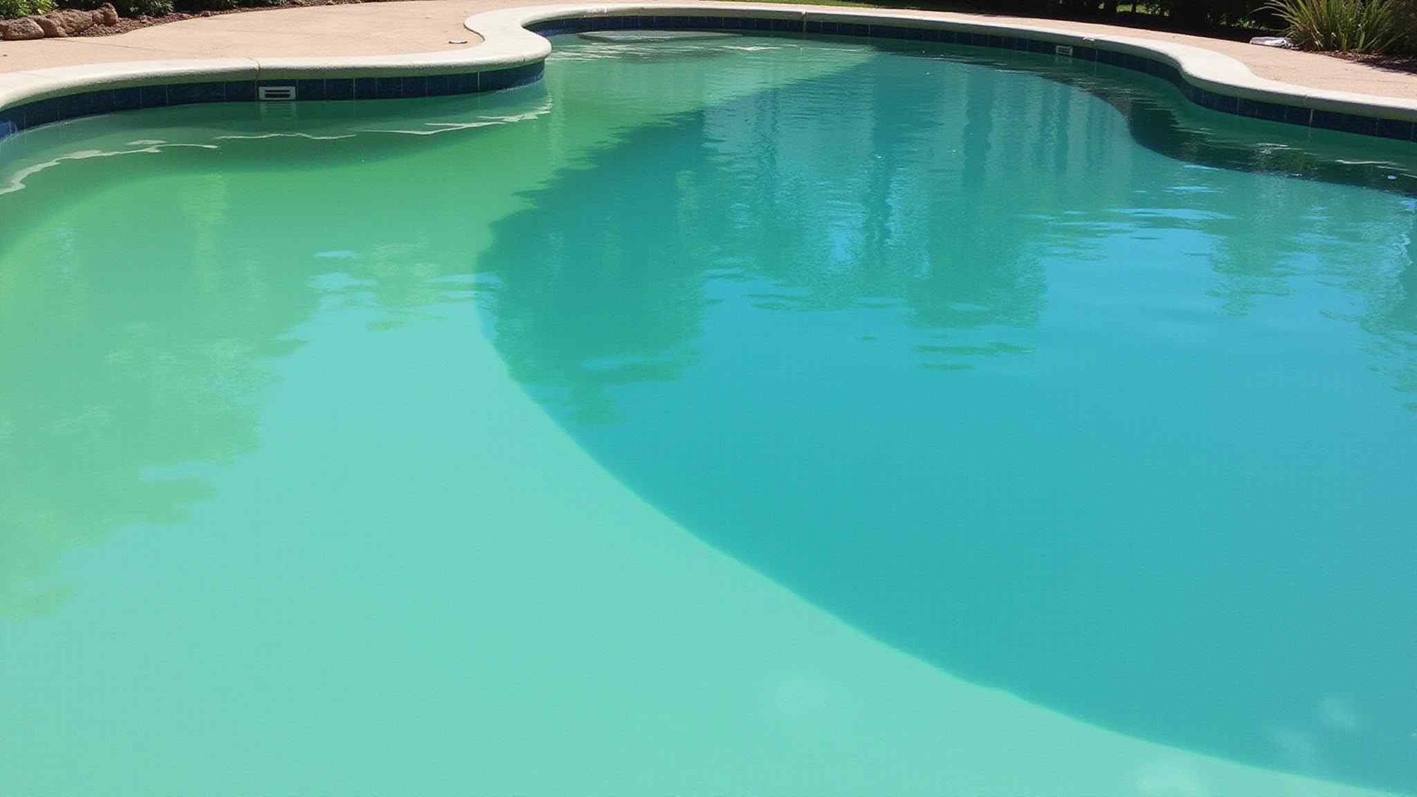 green bottom clear water
