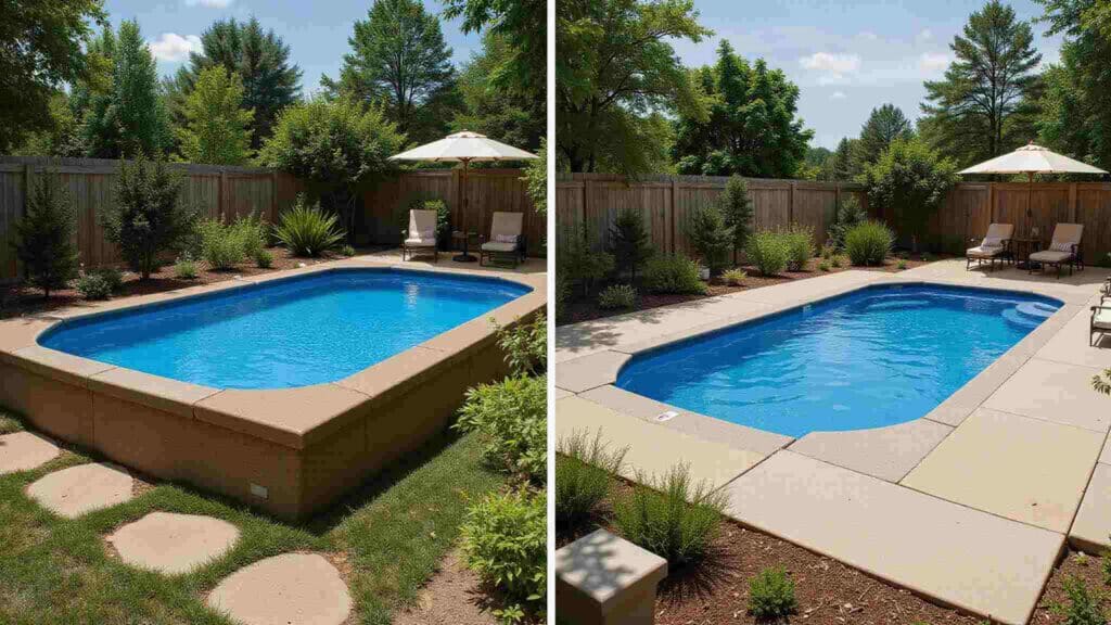 Fiberglass pool installation options.